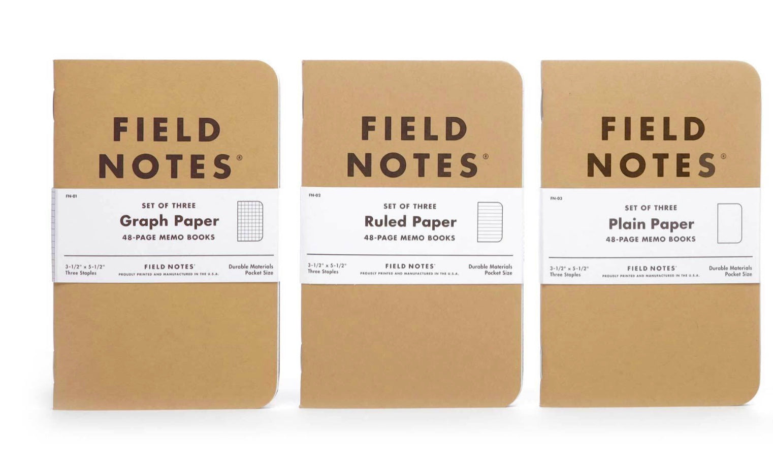 Field Notes 3-Pack Mixed Memo Books · Original Kraft