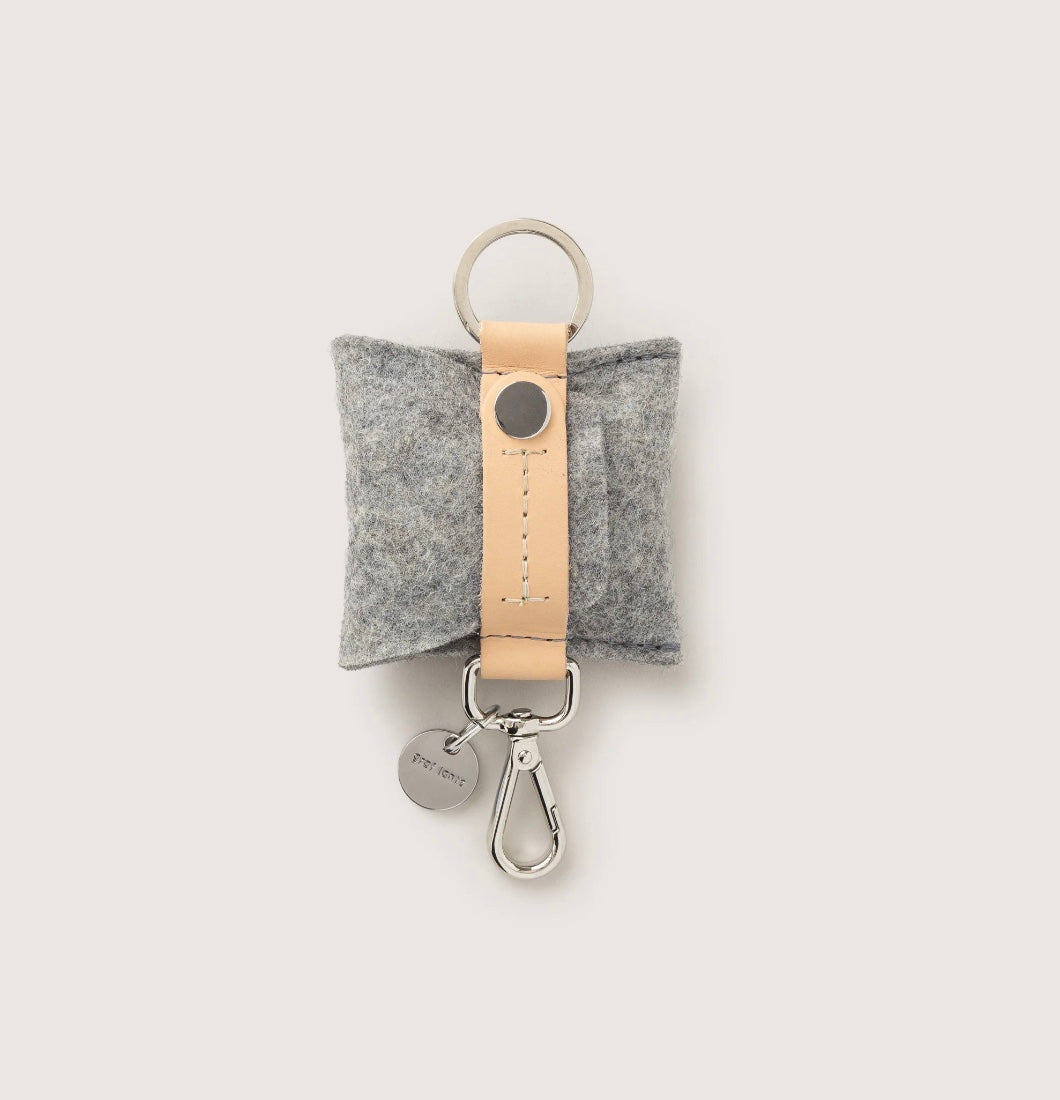 Graf Lantz Merino Wool Felt Pod Key Fob · Granite/Natural