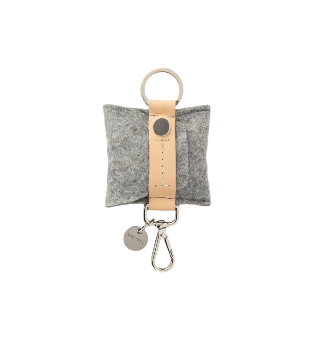 Graf Lantz Merino Wool Felt Pod Key Fob · Granite/Natural