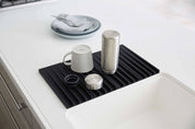 Tower Folding Dish Drainer Mat - Silicone: White