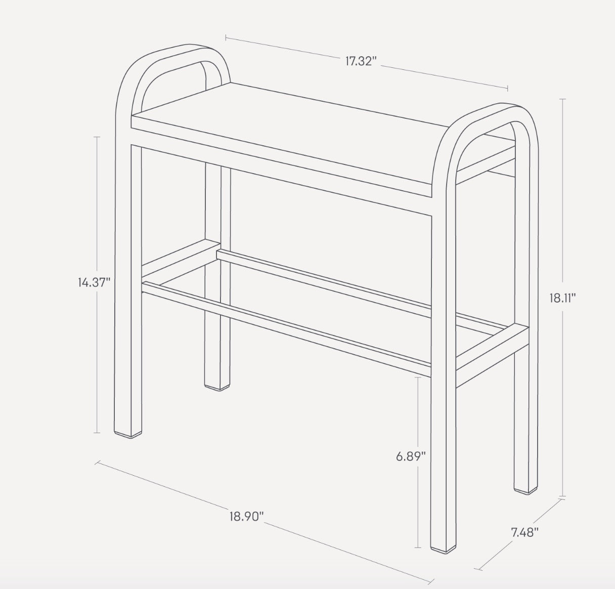 Steel + Wood Shoe Organizer & Bench (18" H) · Yamazaki Home