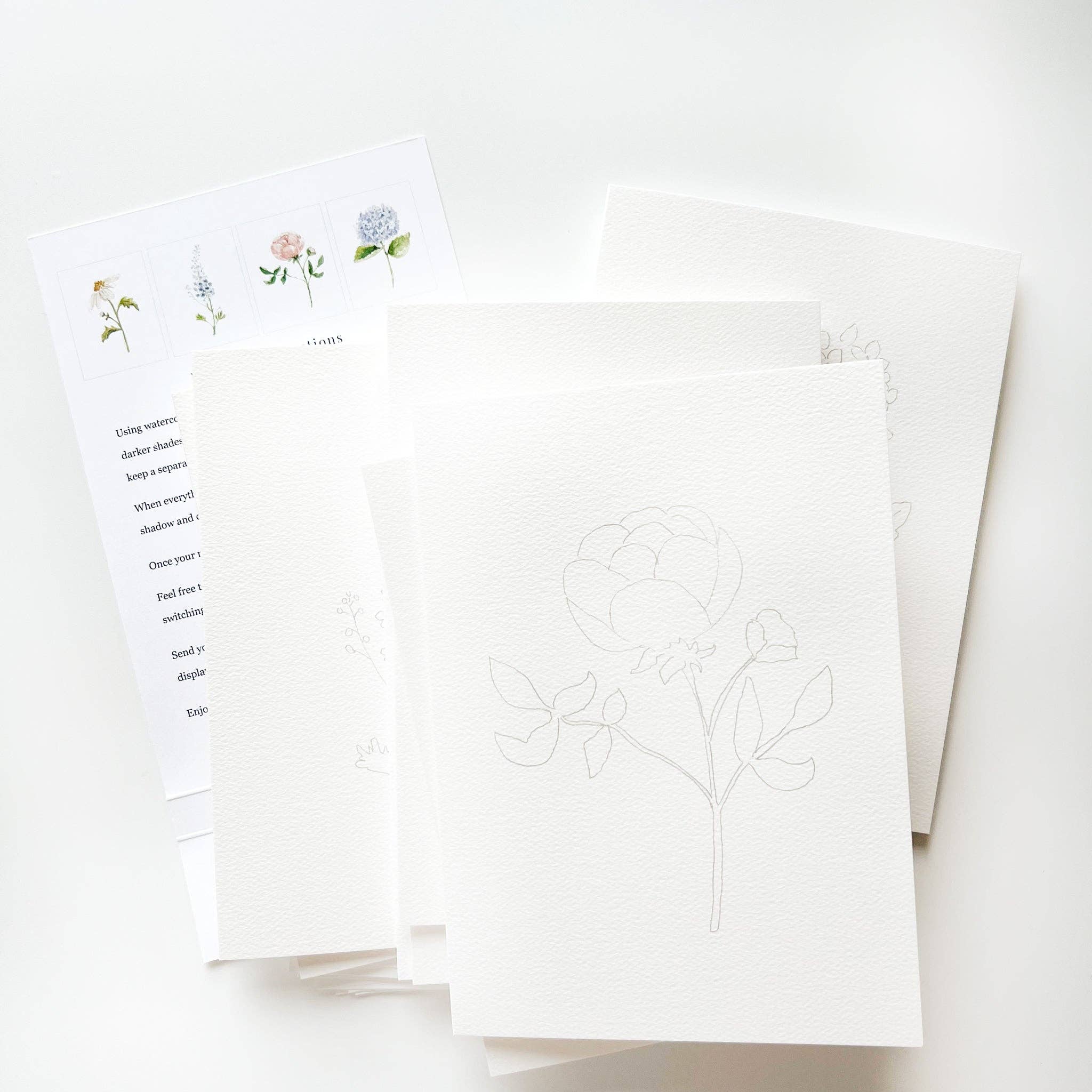 Garden Flowers Paintable Notecard Set · Emily Lex Studio