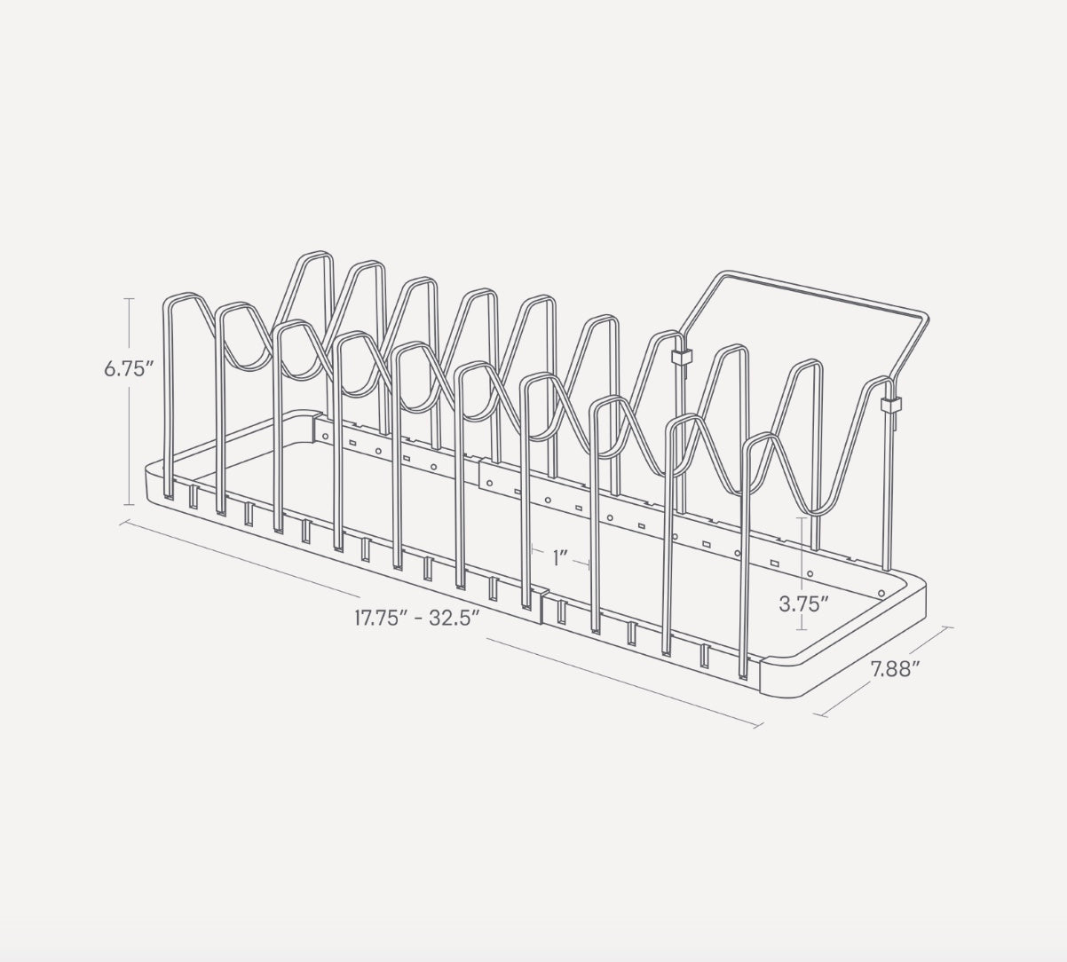 Adjustable Steel Pot Lid Organizer · Yamazaki Home