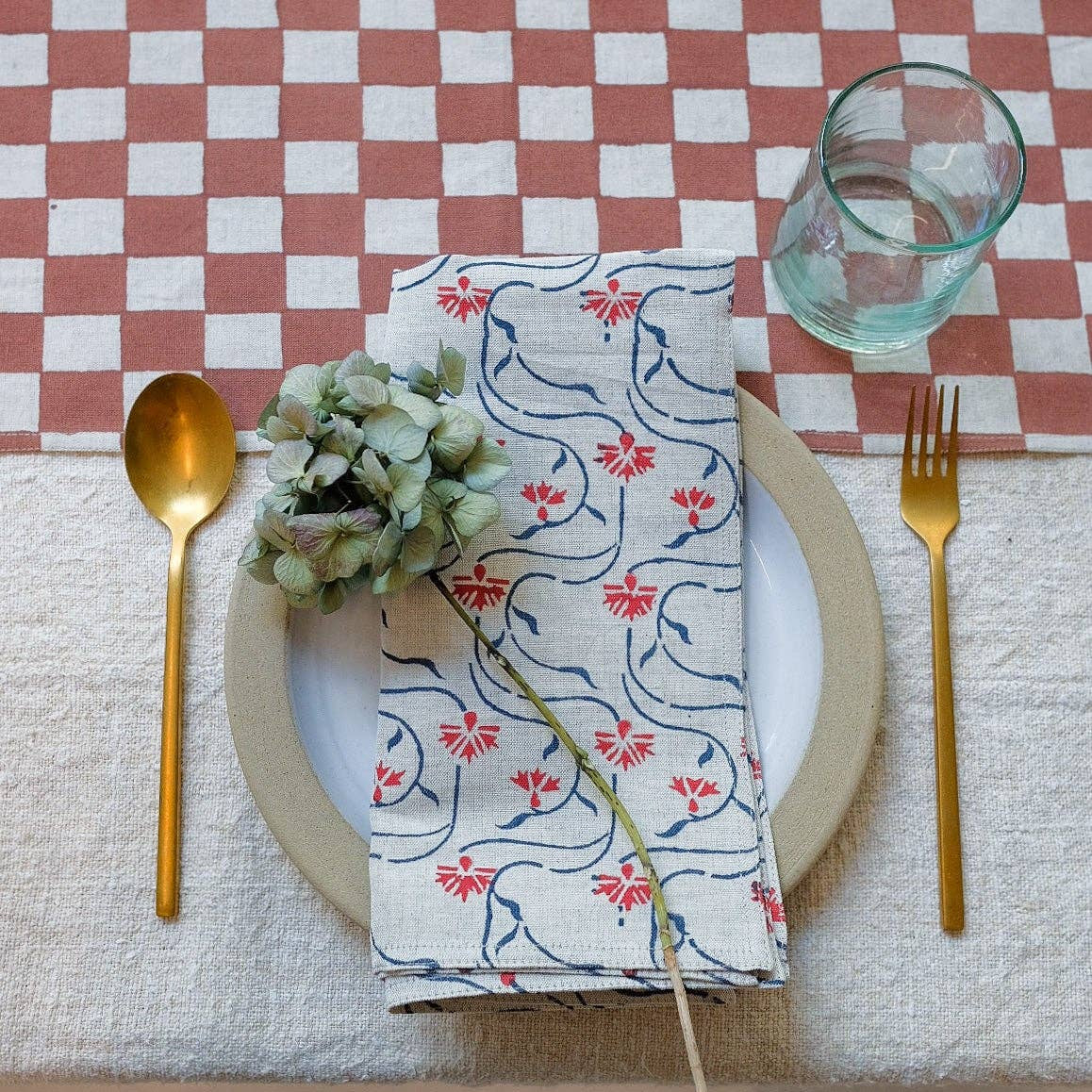 Juhi Block-Printed Linen Table Napkins · Set of 4