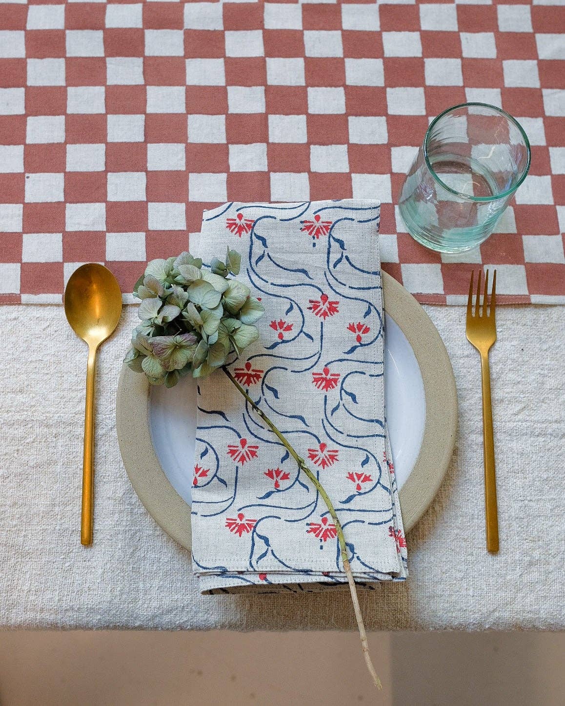 Juhi Block-Printed Linen Table Napkins · Set of 4