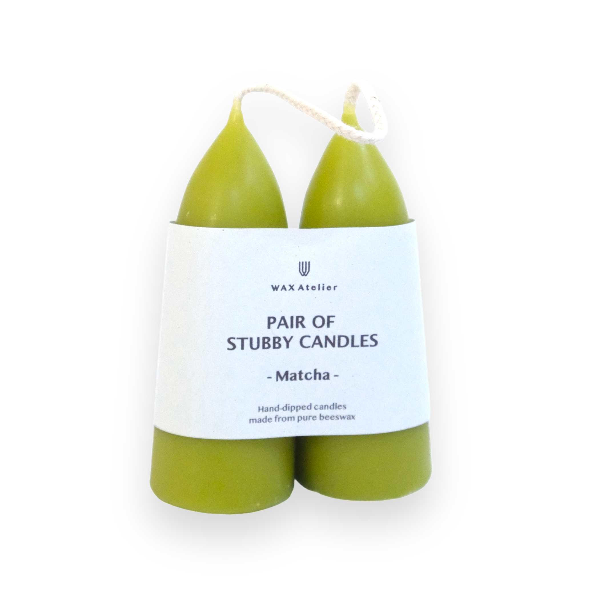 Wax Atelier Beeswax Stubby Candles · Matcha