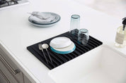 Tower Folding Dish Drainer Mat - Silicone: White