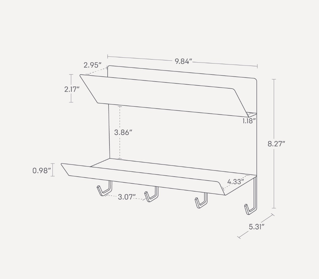 Magnetic Entryway Rack - Steel