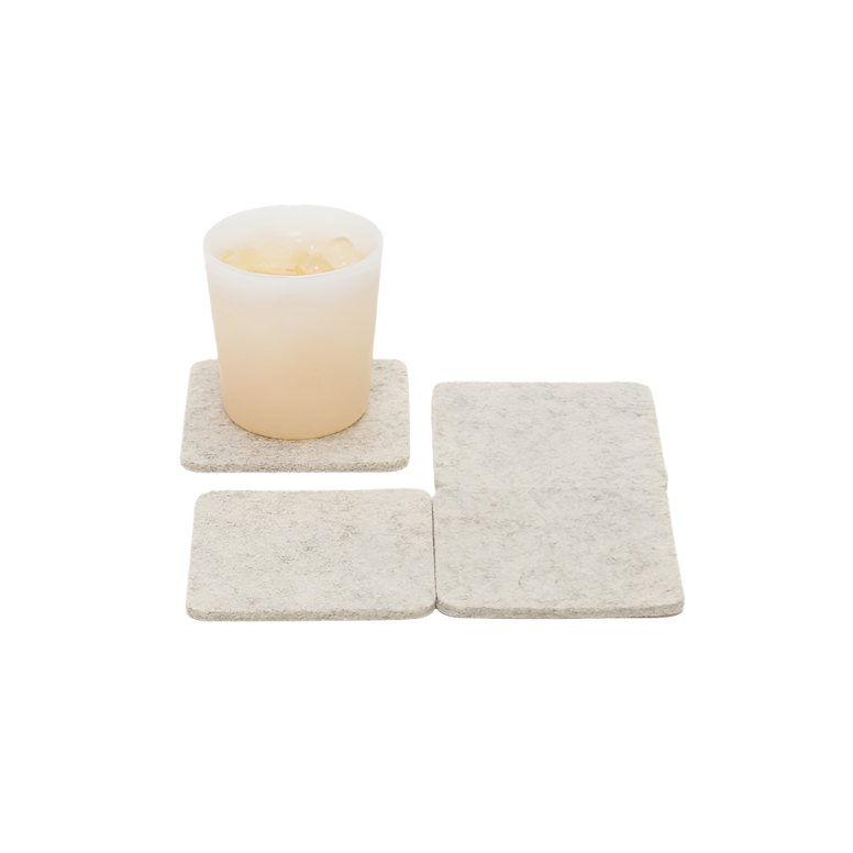 Graf Lantz · Bierfilzl Merino Wool Square Coaster 4 Pack · Heather White