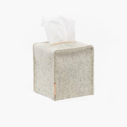 Graf Lantz Merino Wool Felt Tissue Box Cover · Heather White