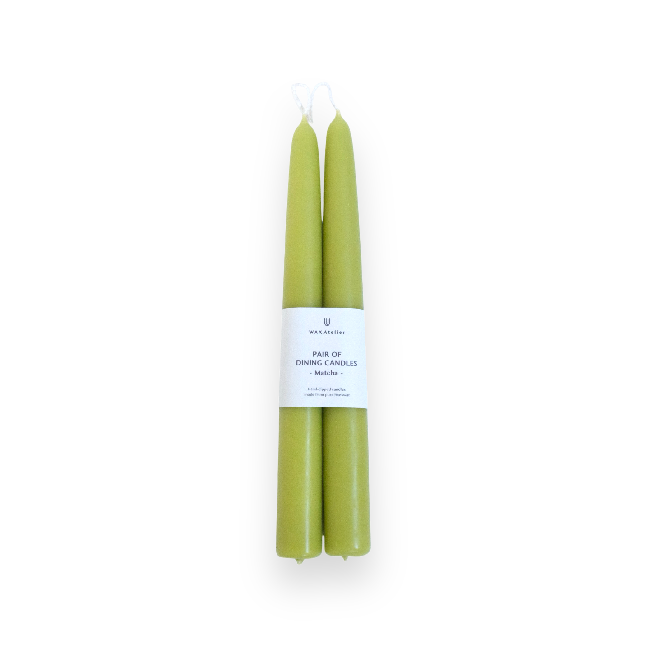 Wax Atelier Beeswax Dining Candles · Matcha