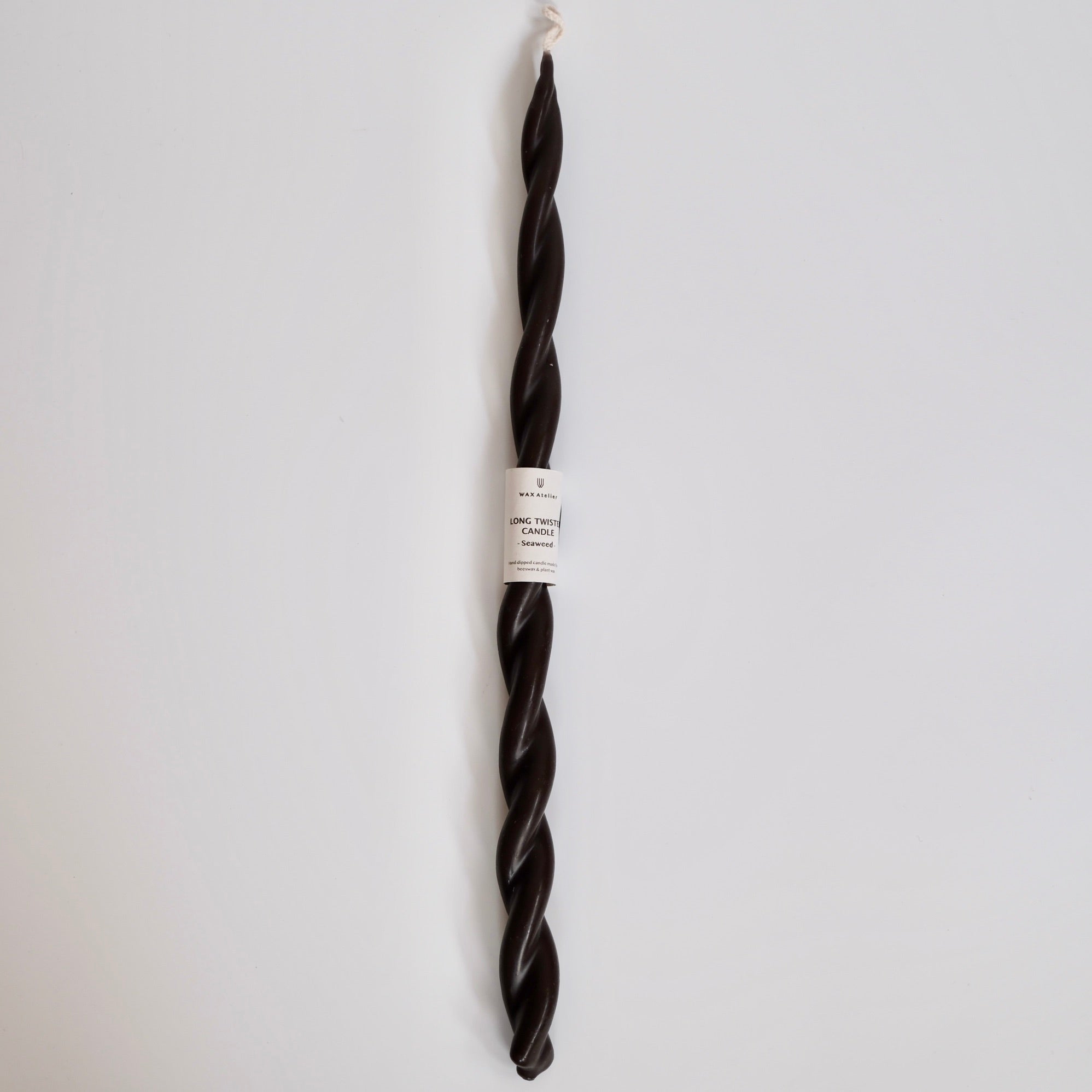 Wax Atelier Long Twisted Beeswax Candle · Seaweed