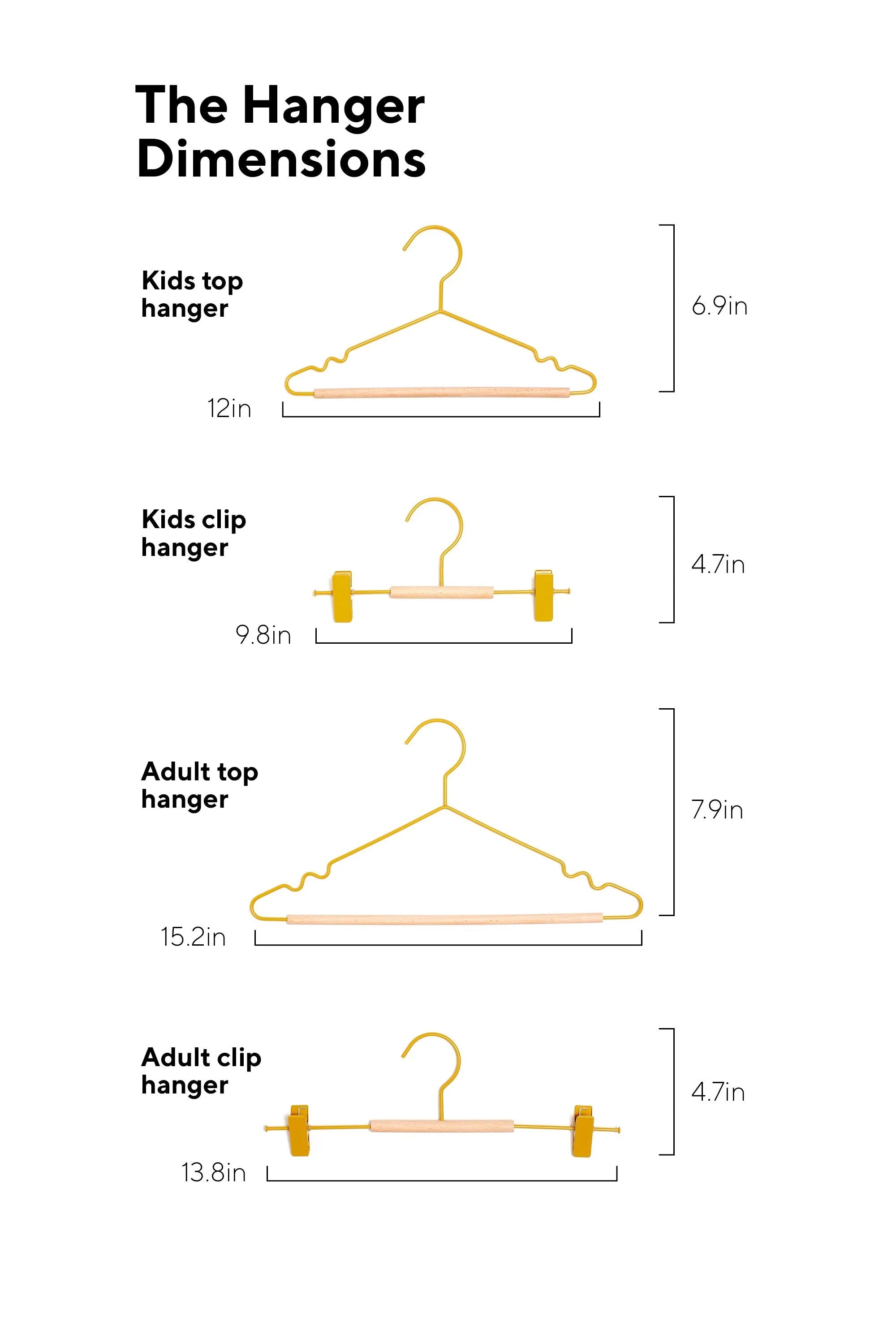 Adult Top Hangers in Mustard