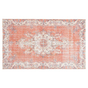 Vintage Distressed Hand-Knotted Turkish Wool Rug · 3'10'  X 6'6"