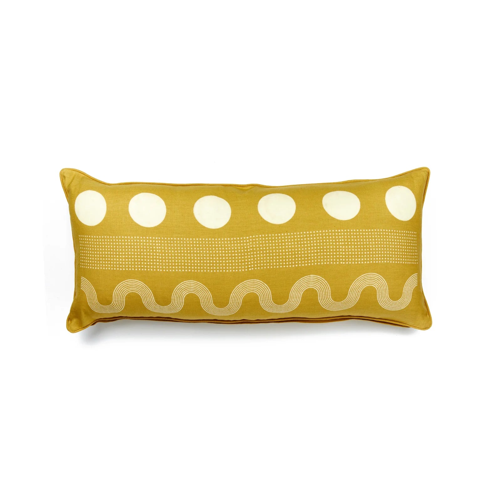 Hand Block-Printed Susie Lumbar Pillow · Ochre