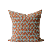 Aliya Hand Block-Printed Linen Pillow · 18x18