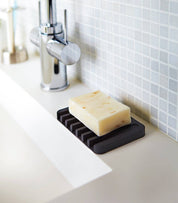 Yamazaki Home · Self-Draining Silicone Soap Dish · Black