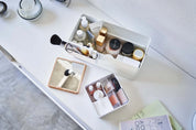 Steel + Wood Makeup Organizer with Mirror · Yamazaki Home