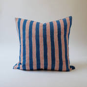 Indu Hand Block-Printed Linen Pillow · Indigo