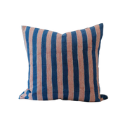 Indu Hand Block-Printed Linen Pillow · Indigo