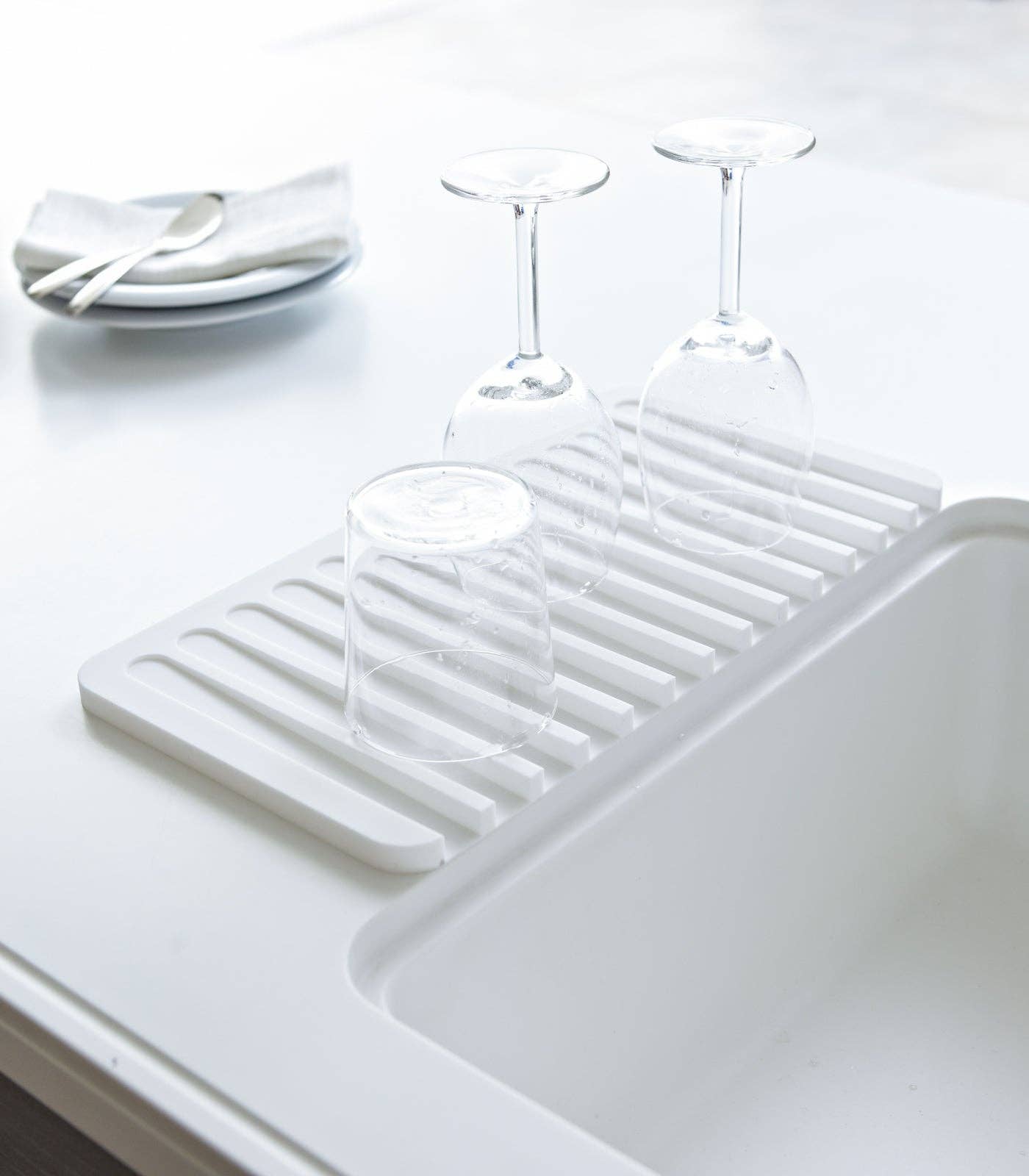 Yamazaki Home · Self-Draining Silicone Drying Board · White