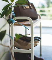 Steel + Wood Shoe Organizer & Bench (18" H) · Yamazaki Home