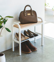 Steel + Wood Shoe Organizer & Bench (18" H) · Yamazaki Home