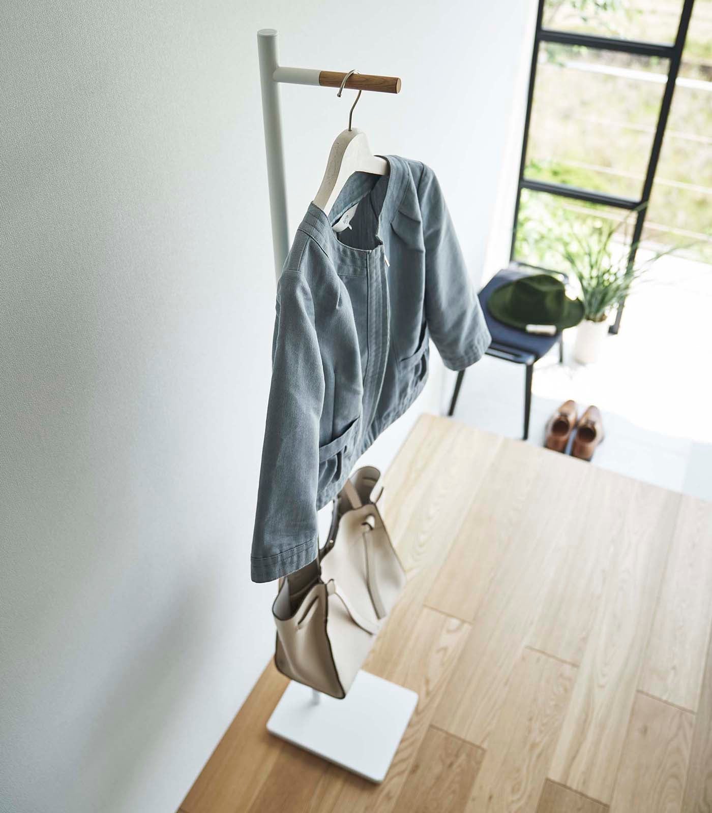 Steel + Wood Single Side Coat Rack · Yamazaki Home