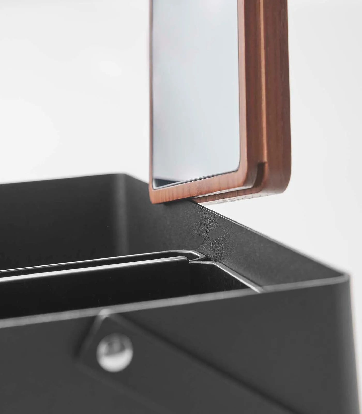 Steel + Wood Makeup Organizer with Mirror · Yamazaki Home