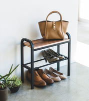 Steel + Wood Shoe Organizer & Bench (18" H) · Yamazaki Home