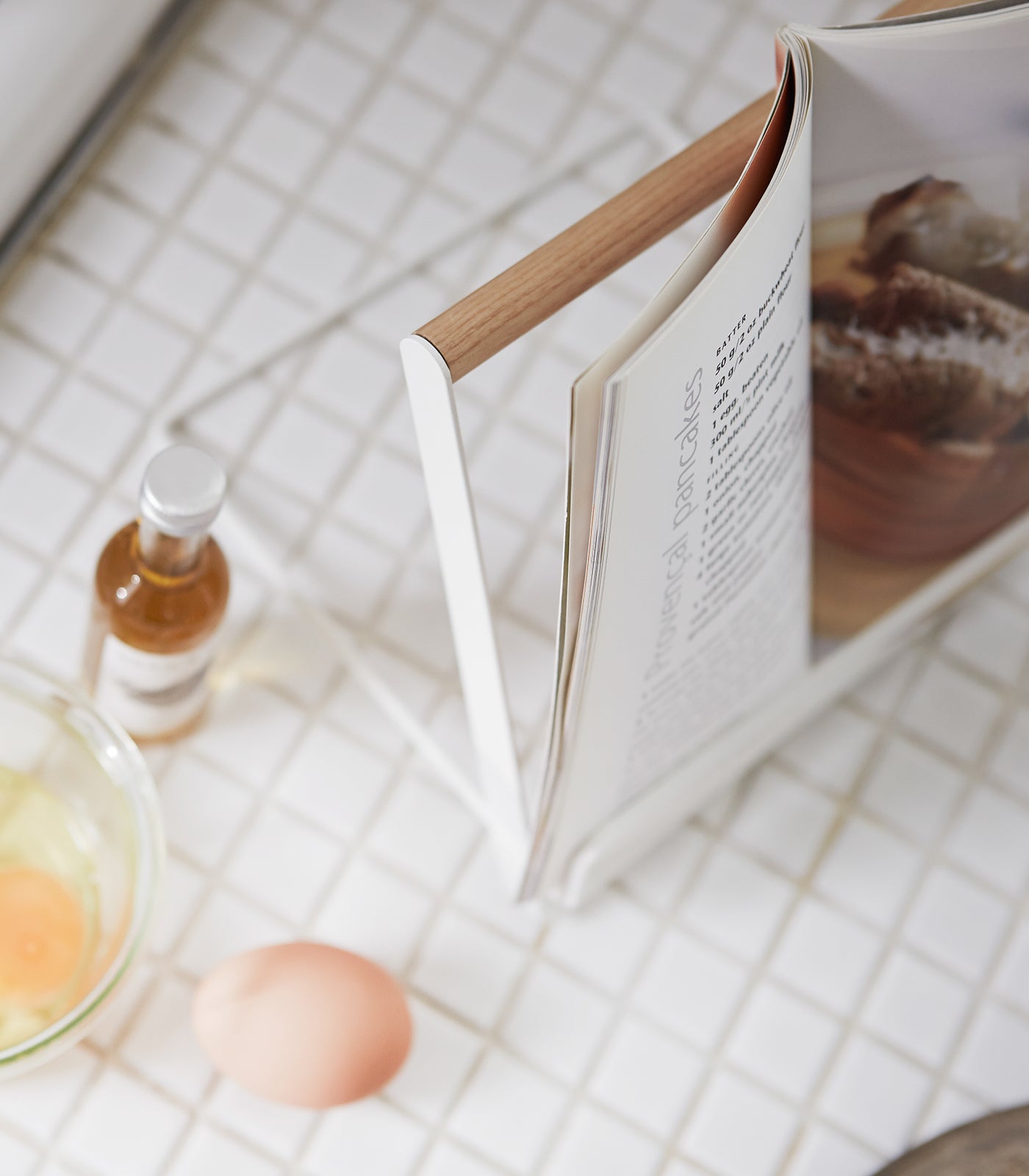 Steel + Wood Tablet and Cookbook Stand · Yamazaki Home